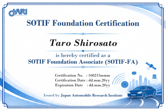 certificate card sample
